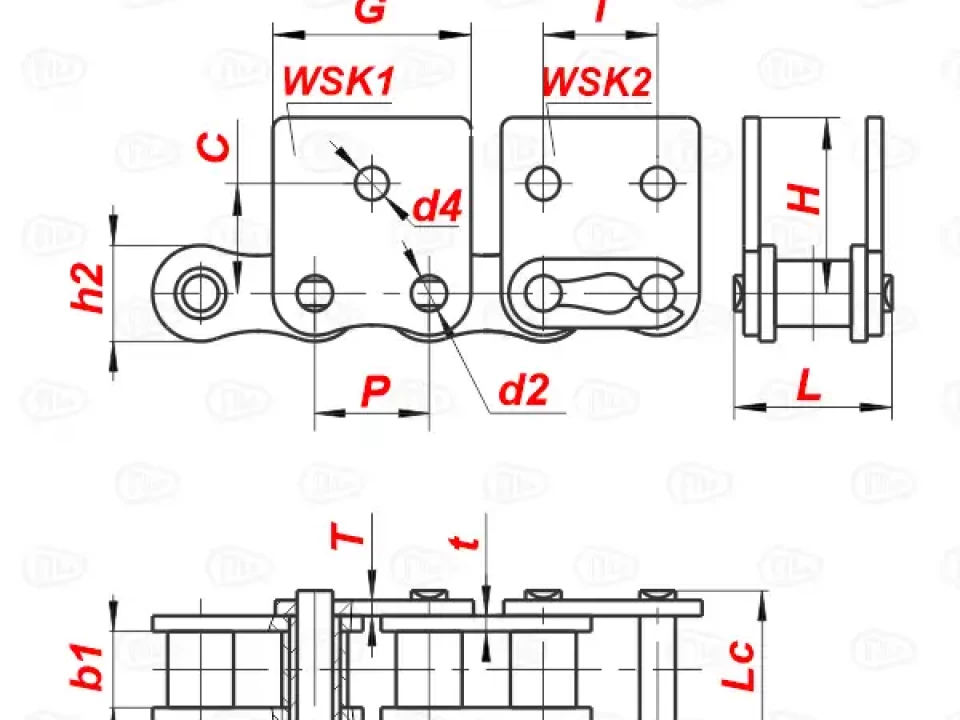 Цепь роликовая из нержавеющей стали 08BSS WSK2