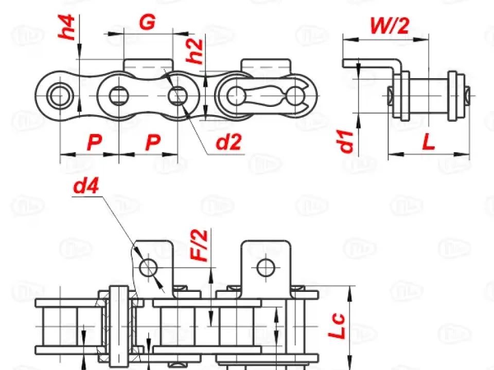 Цепь роликовая из нержавеющей стали 140SS A1