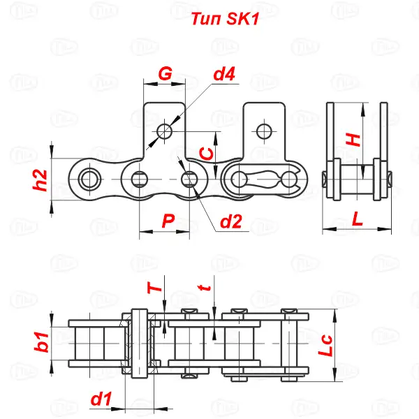 Цепь роликовая из нержавеющей стали 80SS SK1