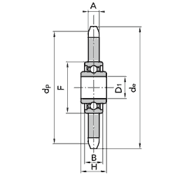 Натяжная промежуточная звездочка цепи 05B-1 (8x3 mm) с подшипником